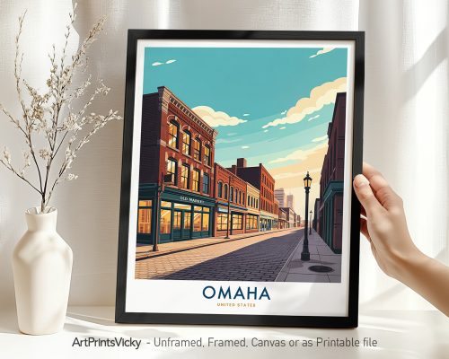 Omaha Nebraska Travel Poster - Wall Art Print
