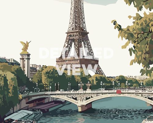 Paris Eiffel Tower Travel Poster Wall Art detail by ArtPrintsVicky