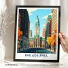 Philadelphia PA Travel Print - Cityscape Poster
