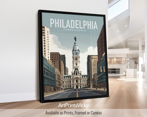 Philadelphia Travel Poster Wall Art by ArtPrintsVicky
