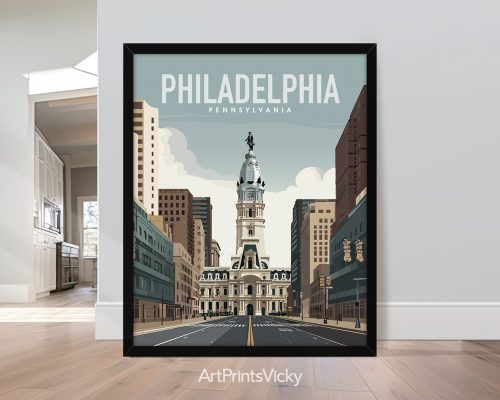 Philadelphia Travel Poster Wall Art by ArtPrintsVicky