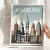 Philadelphia Travel Inspired Poster by ArtPrintsVicky