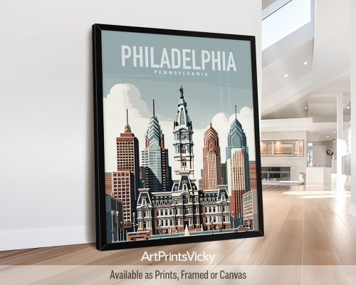 Philadelphia Travel Inspired Poster by ArtPrintsVicky