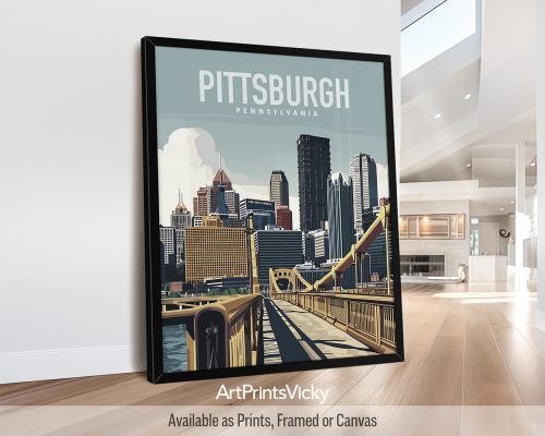 Pittsburgh Travel Poster Wall Art by ArtPrintsVicky