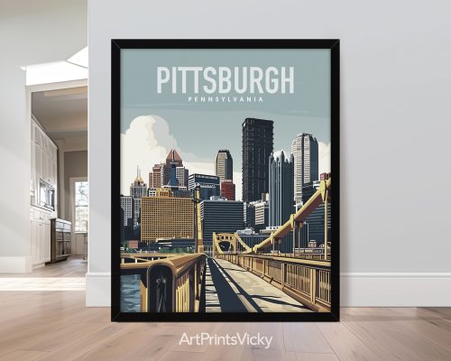 Pittsburgh Travel Poster Wall Art by ArtPrintsVicky