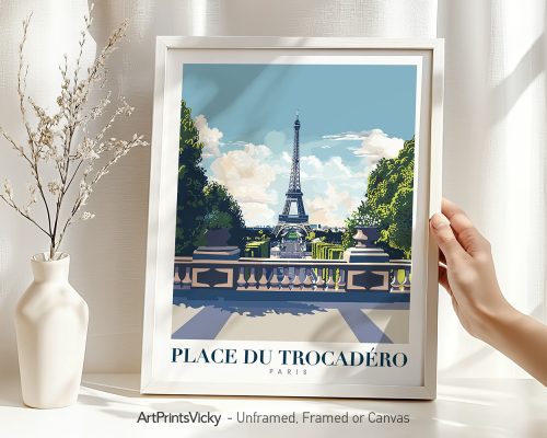 Paris - Trocadéro Classic Travel Poster by ArtPrintsVicky