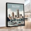 Raleigh illustrated travel poster in smooth colors by ArtPrintsVicky