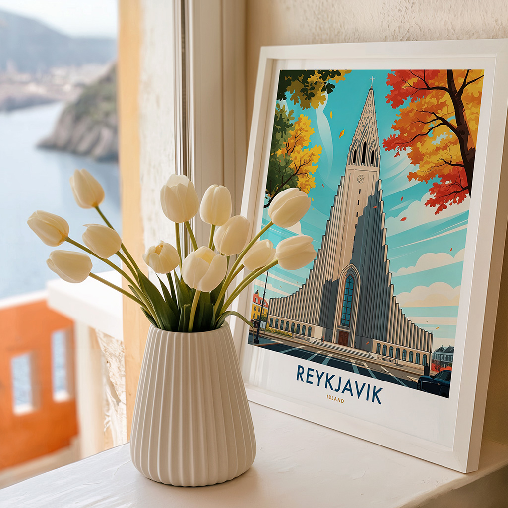 Reykjavik Iceland Travel Poster - Image 2