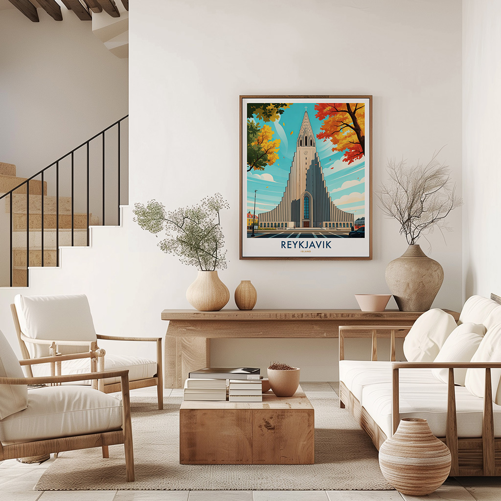Reykjavik Iceland Travel Poster - Image 3