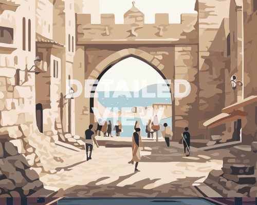 Rhodes Island, Greece travel poster in smooth colors detail by ArtPrintsVicky
