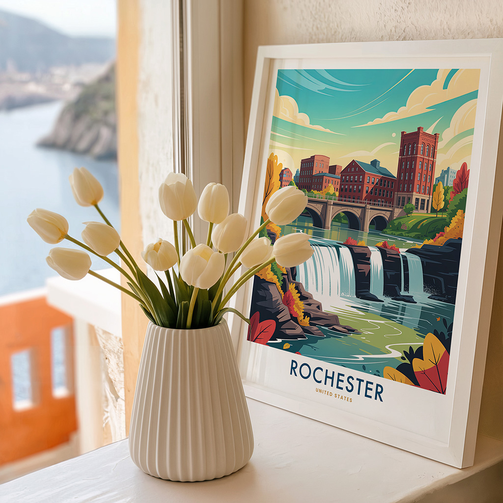 Rochester NY Travel Print - Cityscape Poster - Image 2
