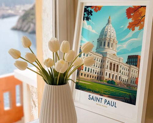 Alternative view of Saint Paul Travel Poster - Minnesota Art Print