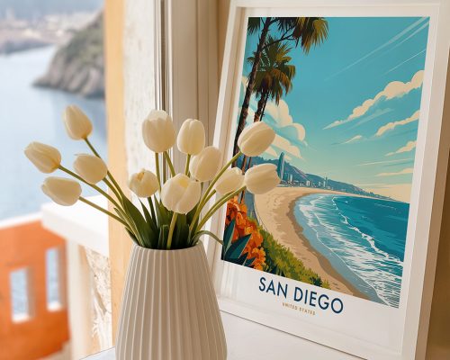 Alternative view of San Diego La Jolla Travel Print