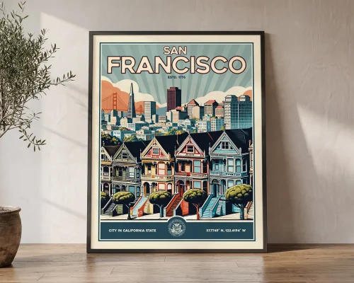 San Francisco Travel Poster — Retro Wall Art Print