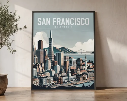 San Francisco Wall Art Print — Skyline Poster | ArtPrintsVicky