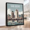 San Diego illustrated travel poster in smooth colors by ArtPrintsVicky