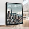 San Francisco skyline in smooth travel style art print by ArtPrintsVicky