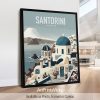Santorini travel poster in smooth colors by ArtPrintsVicky
