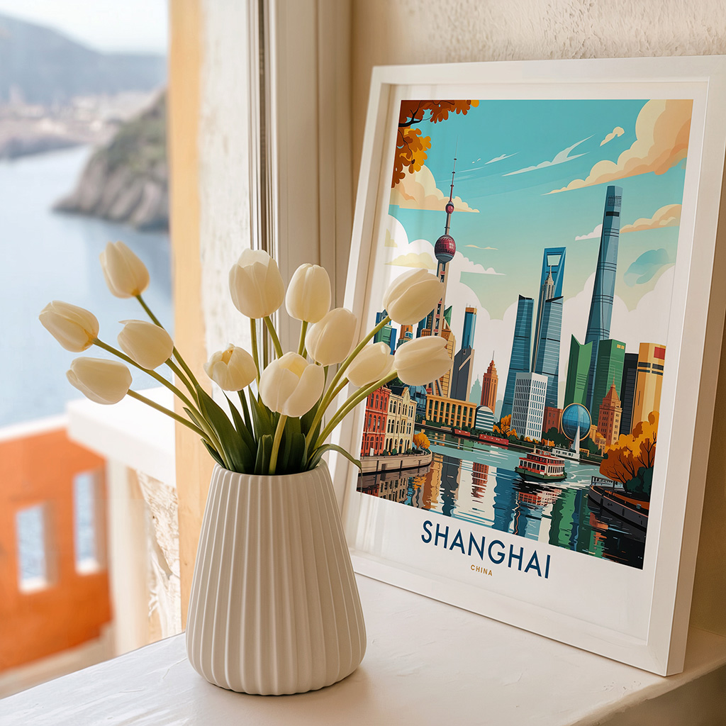 Shanghai Skyline Travel Poster - Image 2