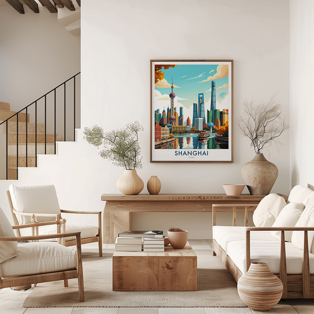 Shanghai Skyline Travel Poster - Image 3