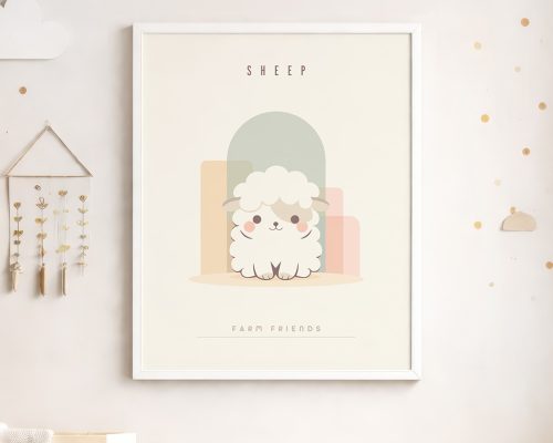 Alternative view of Nursery Wall Art Sheep Print, Farm Animal Decor