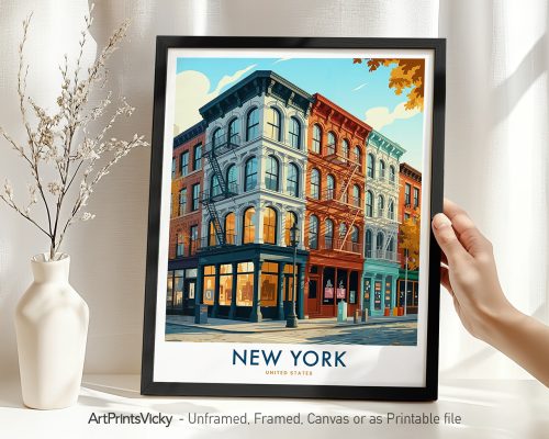 New York SoHo Travel Print - Manhattan Poster