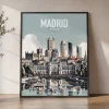 Spanish Aesthetic Madrid Skyline Travel Art | ArtPrintsVicky