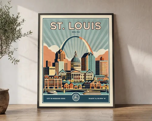 St Louis Travel Poster — Vintage Wall Art Print