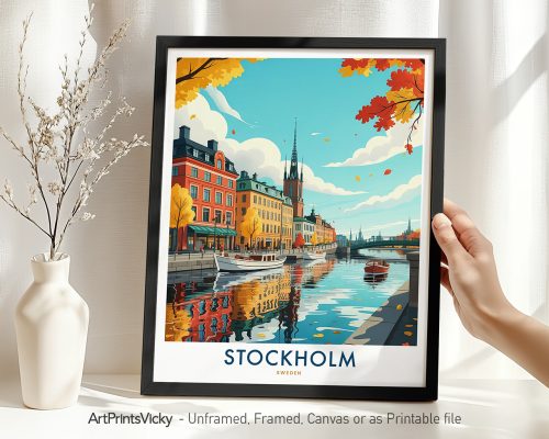 Stockholm Travel Poster - Sweden Art Print