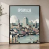 Suffolk Charm Ipswich Travel Print | ArtPrintsVicky