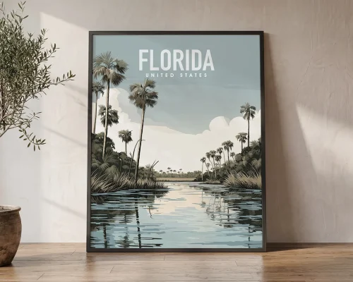 Sunshine State Scenery Florida Poster | ArtPrintsVicky