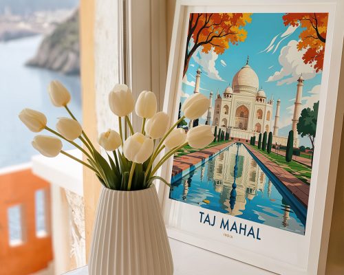 Alternative view of Taj Mahal Travel Poster - India Agra Wall Art