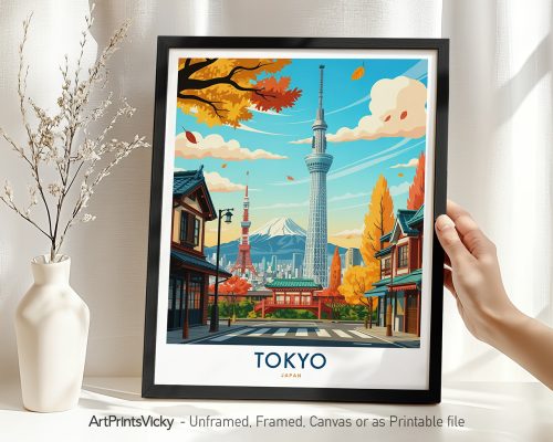 Tokyo Travel Poster - Cityscape Wall Art