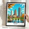 Tulsa Skyline Travel Poster - Oklahoma Art Print