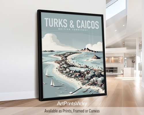 Turks and Caicos Travel Art Print by ArtPrintsVicky