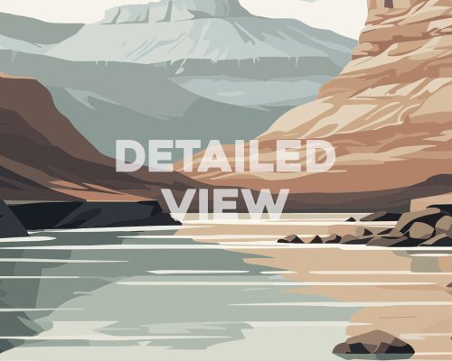 Utah State natural landscape vector illustration poster detail by ArtPrintsVicky