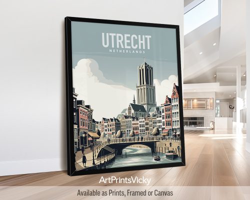 Utrecht in travel style art print by ArtPrintsVicky