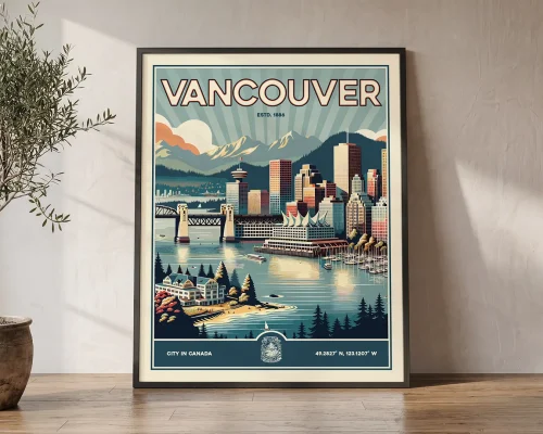 Vancouver Travel Poster — Vintage Wall Art Print
