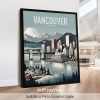 Travel style art print of the Vancouver skyline by ArtPrintsVicky