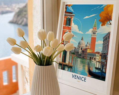 Alternative view of Venice Italy Cityscape Travel Poster