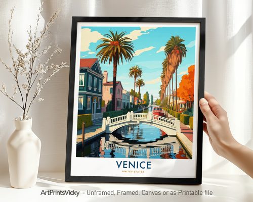 Venice Beach LA Travel Poster
