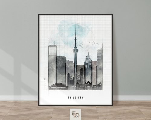Toronto Skyline Art Print Urban