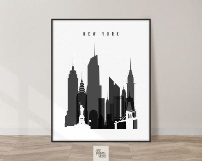 New York City poster black and white