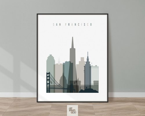 San Francisco art print skyline earth tones 4 photo by ArtPrintsVicky