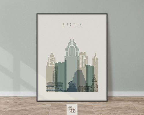 Austin print skyline earth tones 1