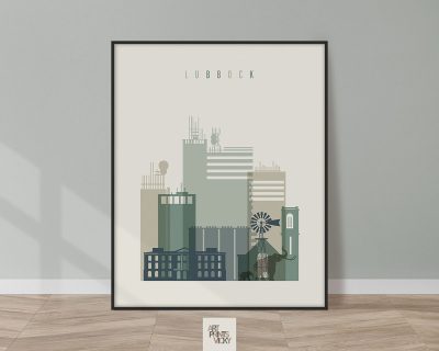 Lubbock print skyline earth tones 1
