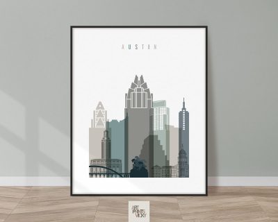 Austin Skyline Earth Tones 4 Art Print