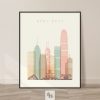 Hong Kong art print skyline pastel cream
