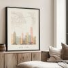 Hong Kong map print poster pastel cream