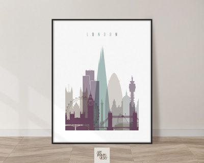London print skyline pastel 2